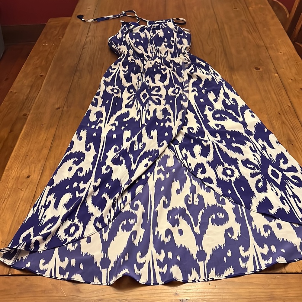 Athleta maxi dress XS shelf bra, purple Ikat